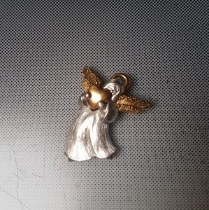 Liz Claiborne angel pin texture brass silver gold